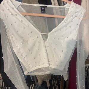 Windsor Ivory Pearl-Studded Blouse